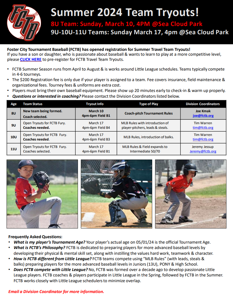 2024 Tryouts Flyer